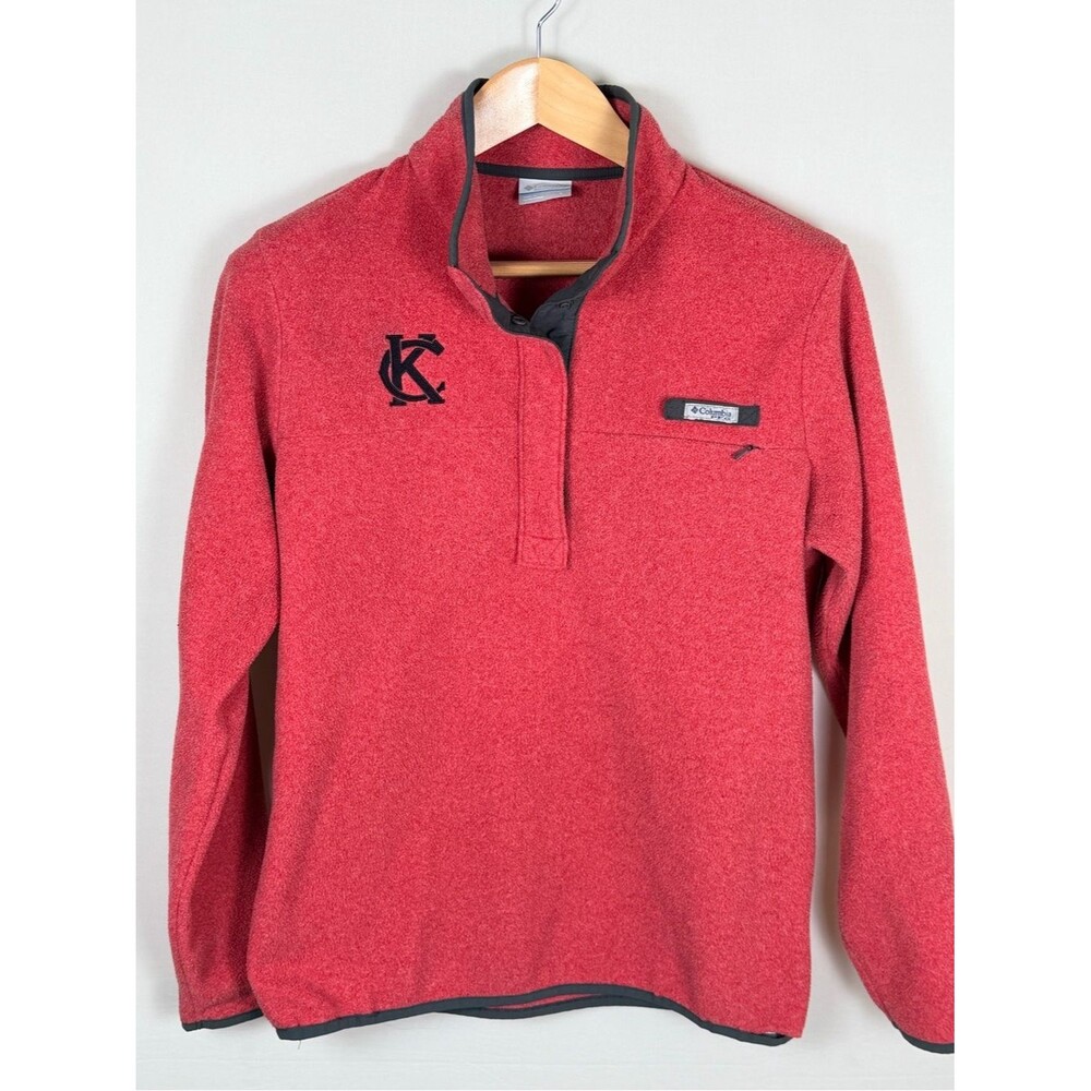 Columbia PFG KC Fleece Snap Pullover Red Large